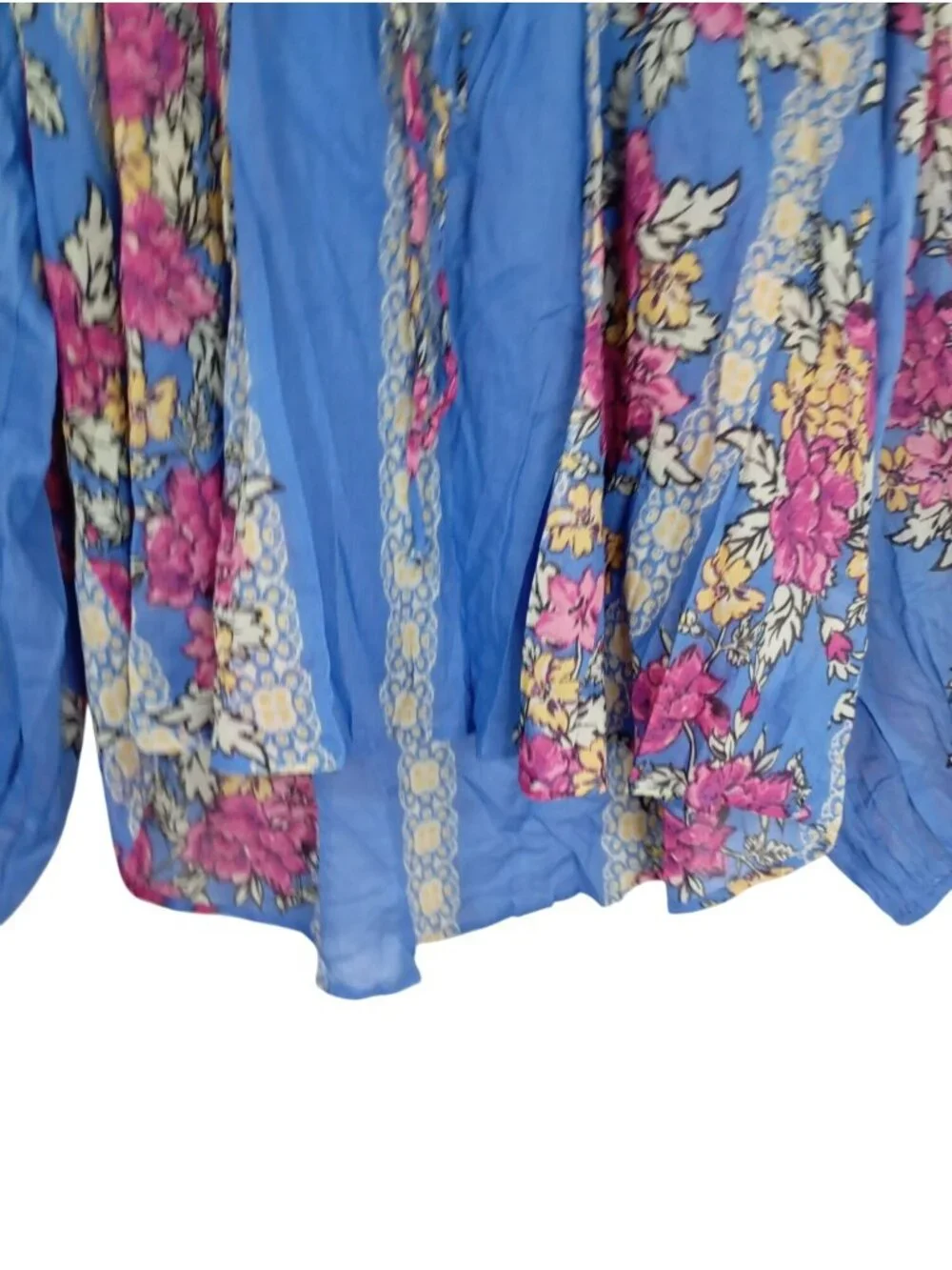 Free People Floral Boho Blouse Womens S 100% Cotton Lightweight & Flowing Design - Picture 5 of 11